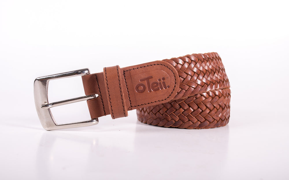 oteii leather woven belt shedron
